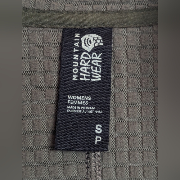 Mountain Hardware Women's Small Sleeveless Zip-Up Vest Green Wool Hatcher Grid - Picture 5 of 11